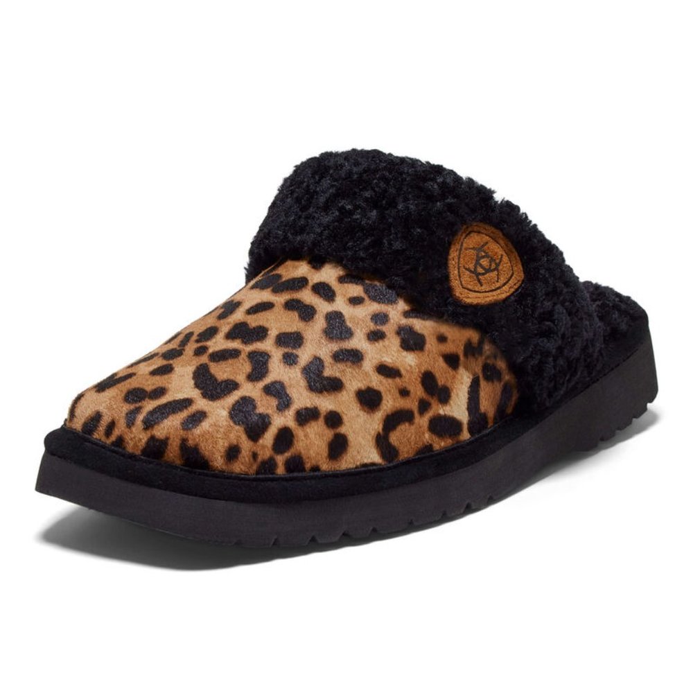 Ariat Cheetah Hair On Slide Slippers- Size 7 Like New In Box